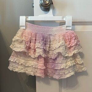 EXCELLENT CONDITION LoveShackFancy Kids Tye Dye Ruffled Skirt - 3-4Y